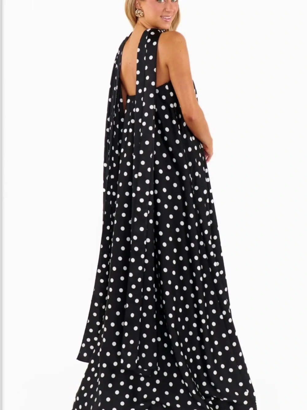 Show Me Your Mumu Tinsley Tube Dress- Black & White Polka Dot Strapless Maxi - Picture 2 of 8